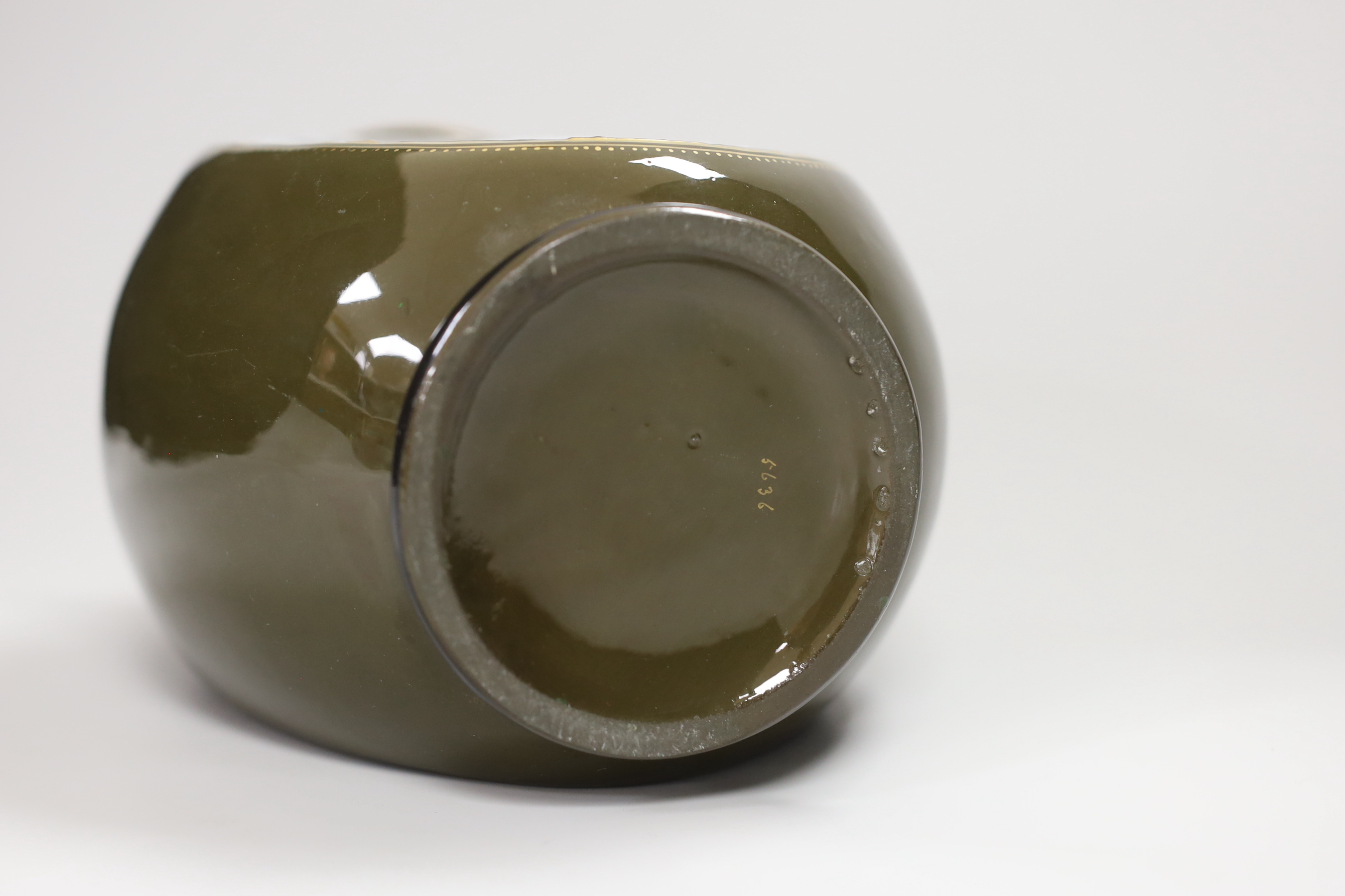 A George Jones pate sur pate vase decorated with a girl by Frederick Schenck, signed, 20cm
